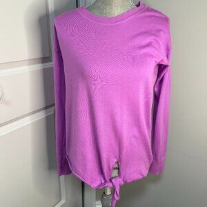 Banana Republic Womens Purple Wool Tie Front Sweater Size M EUC